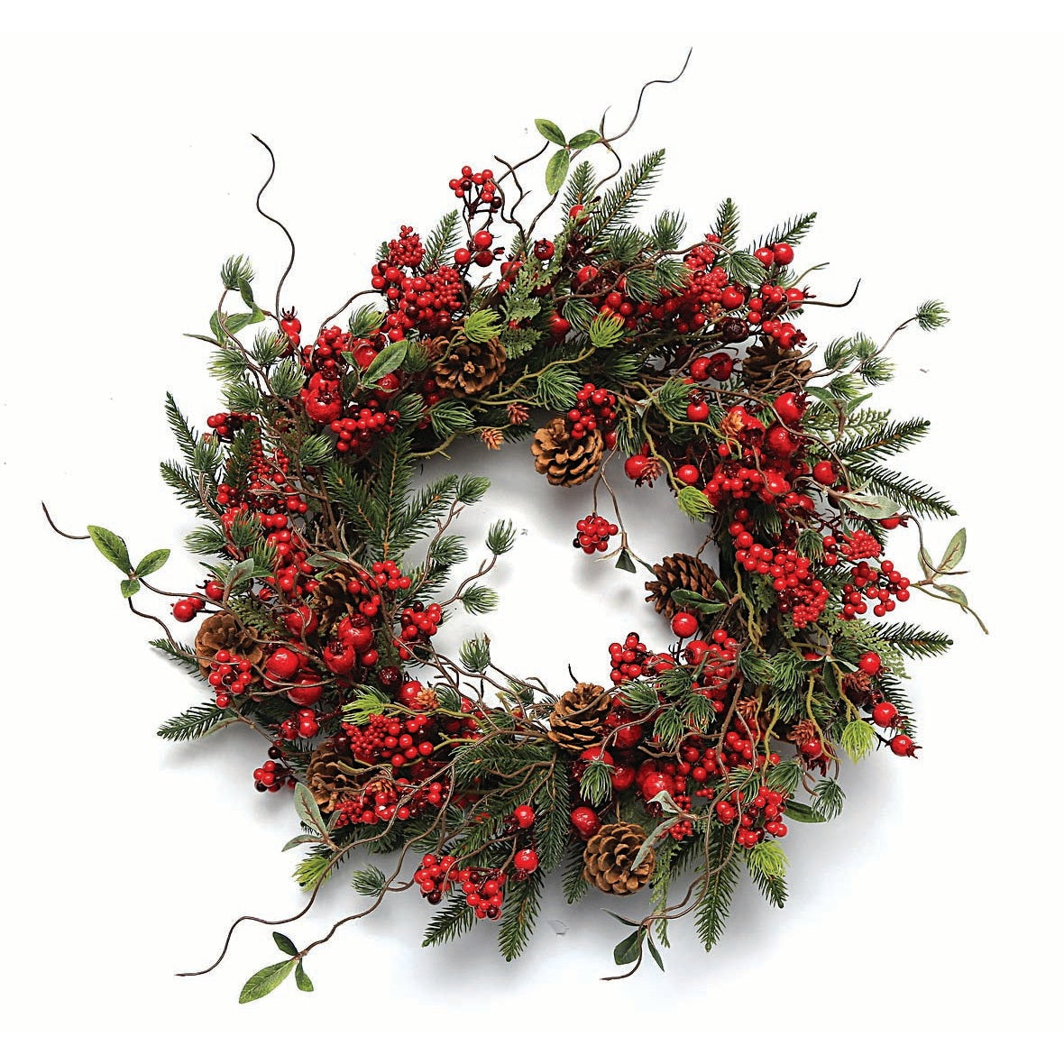 Στεφάνι με Berries & Κουκουνάρια 55εκ