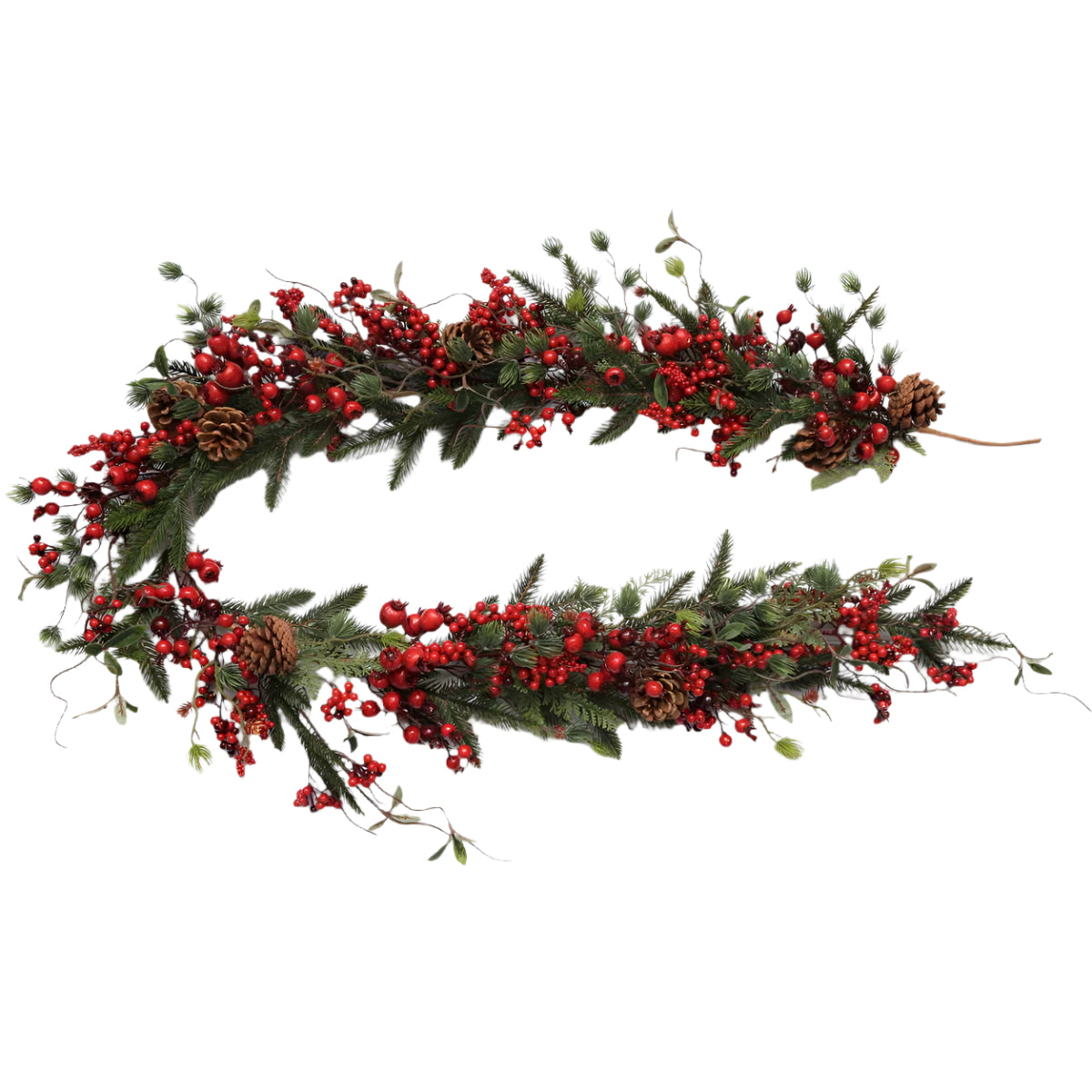 Γιρλάντα με Berries & Κουκουνάρια 180εκ