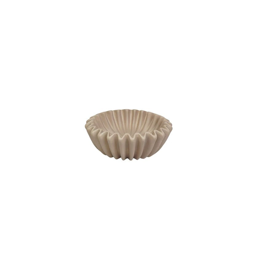 Μπολ Κεραμικό Πλισέ Taupe 15x15x5