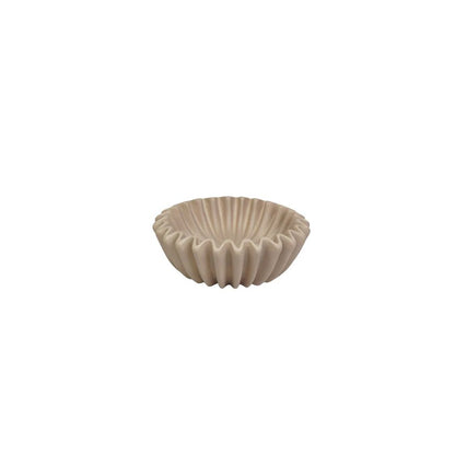 Μπολ Κεραμικό Πλισέ Taupe 15x15x5