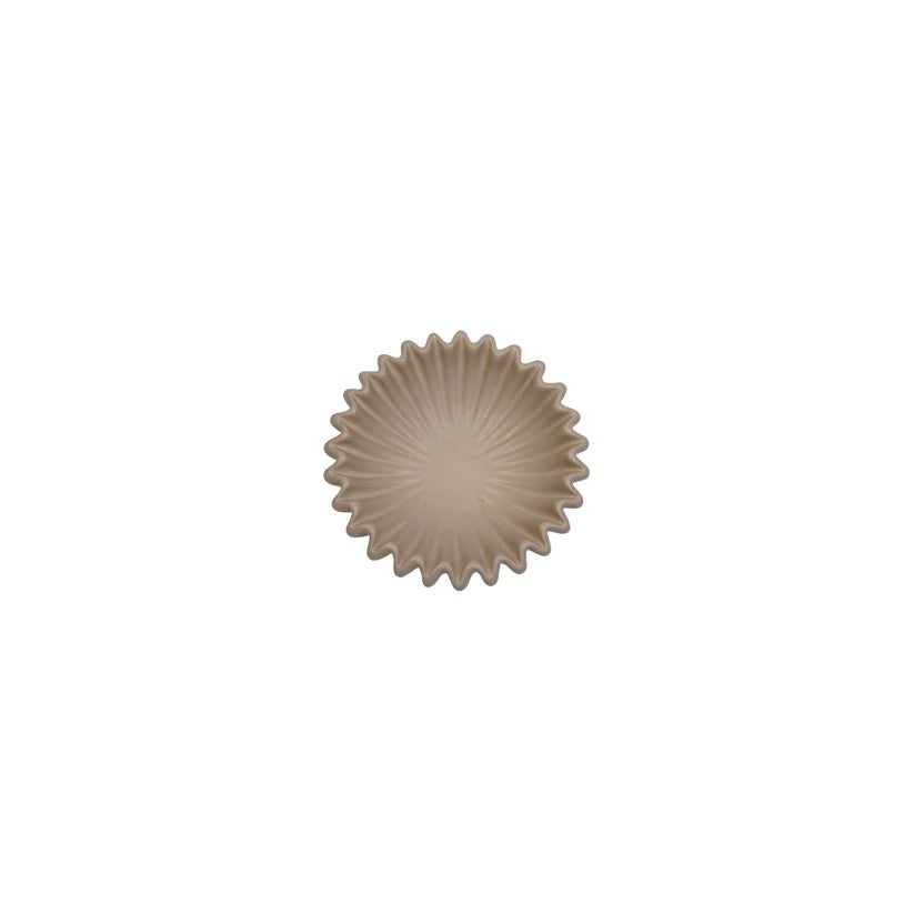 Μπολ Κεραμικό Πλισέ Taupe 15x15x5