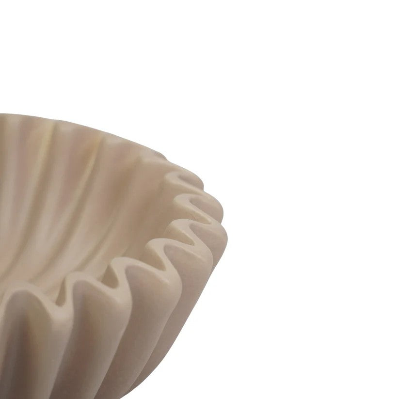 Μπολ Κεραμικό Πλισέ Taupe 15x15x5