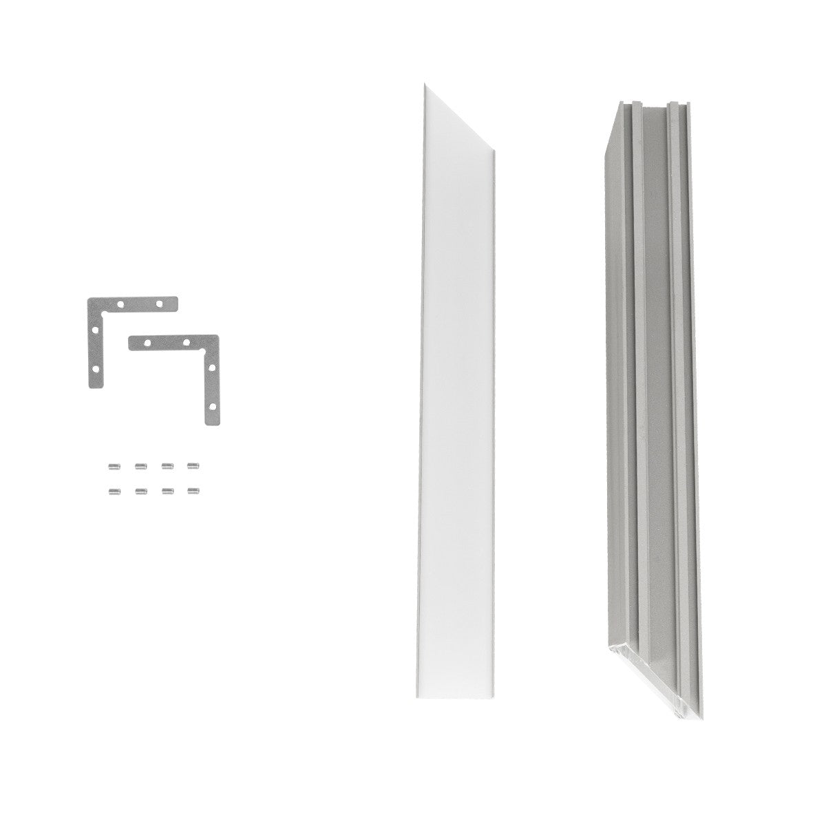 ALP-CORNER-SIDE90 LUMILINE 61768 Επιφανειακό / Κρεμαστό Προφίλ Αλουμινίου Γωνία με Λευκό Γαλακτερό Πατητό Κάλυμμα για Ταινίες LED IP20 - Γκρι Ανθρακί Ματ - Μ30 x Π3.5 x Υ7cm