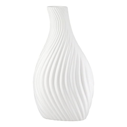 Βάζο Οργανικό Κεραμικό Λευκό 16x8x29