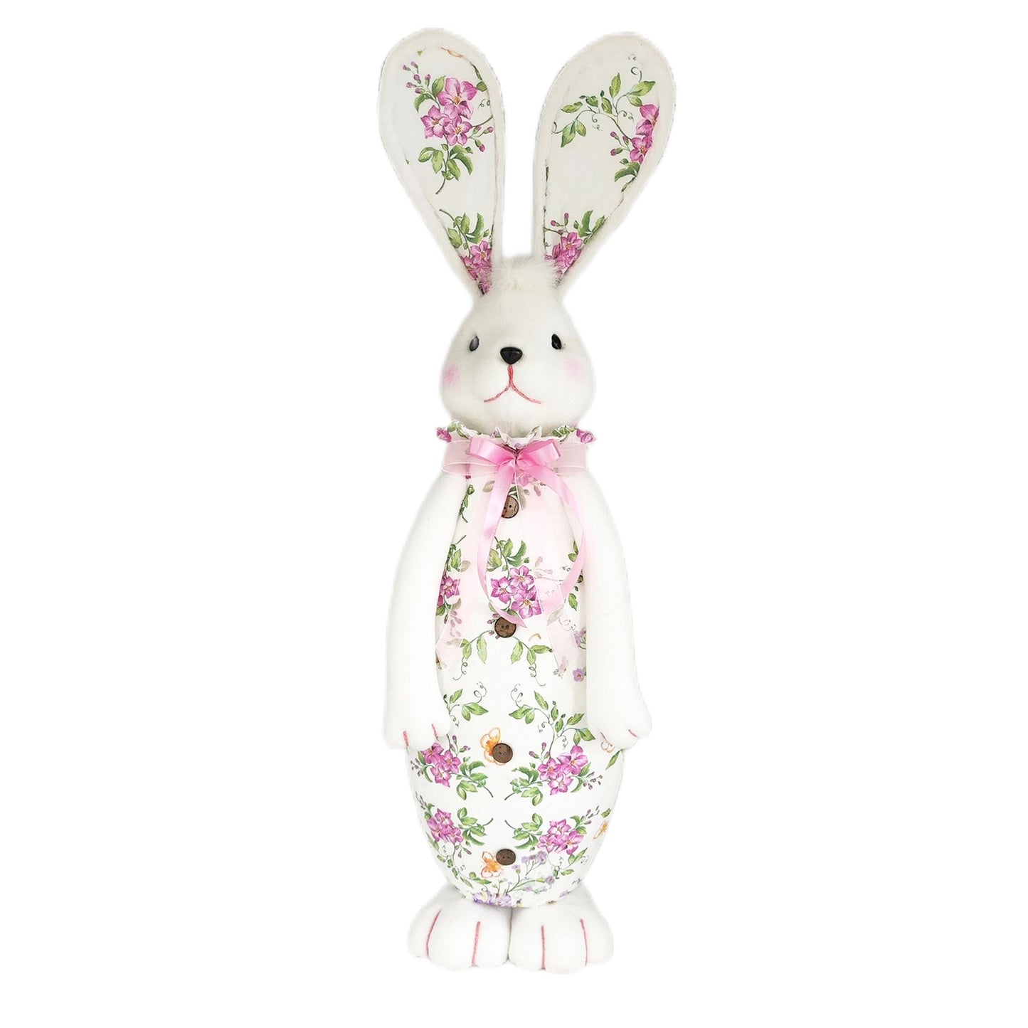 Λαγός με Λουλούδια από Φελιζόλ Λευκό 50εκ