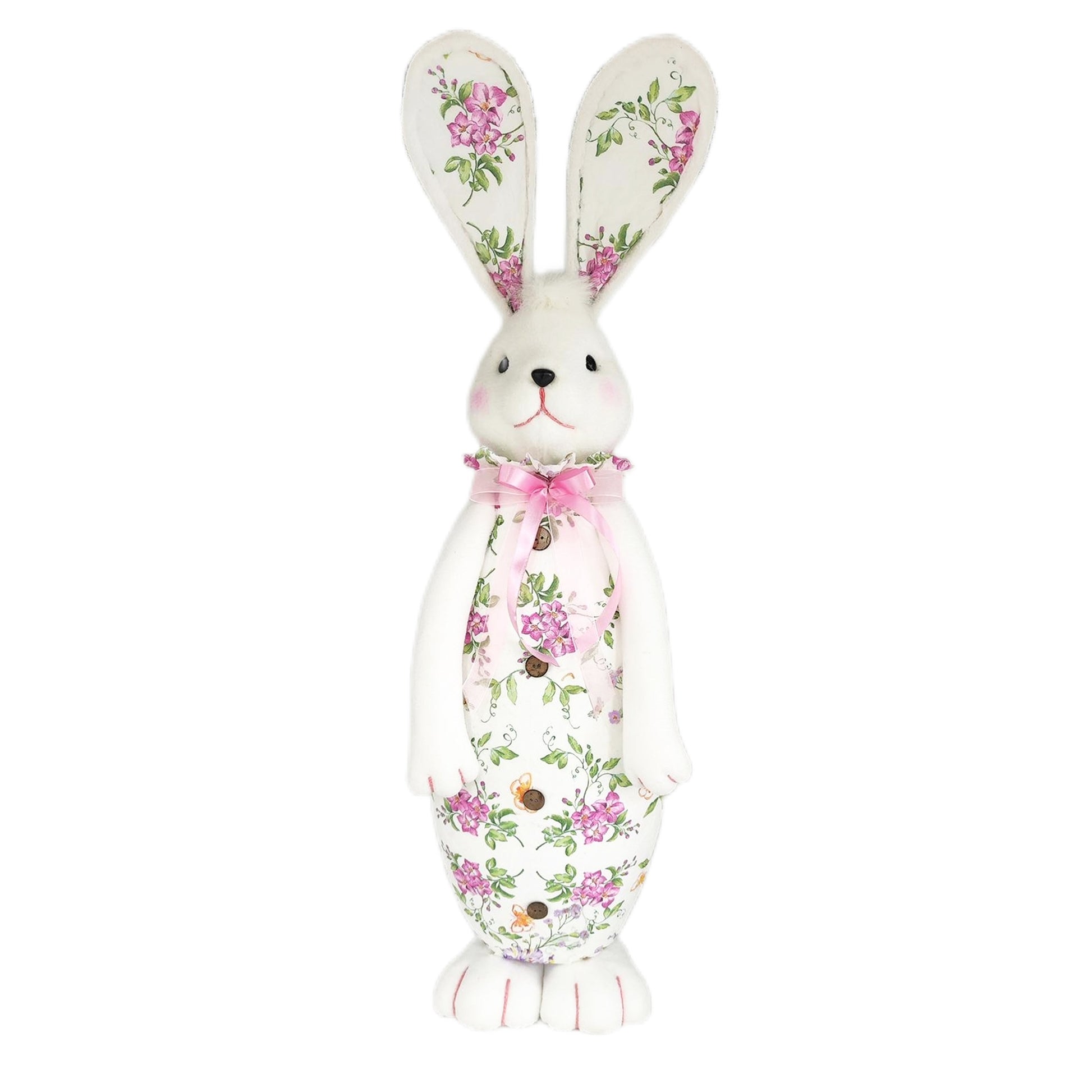 Λαγός με Λουλούδια από Φελιζόλ Λευκό 50εκ