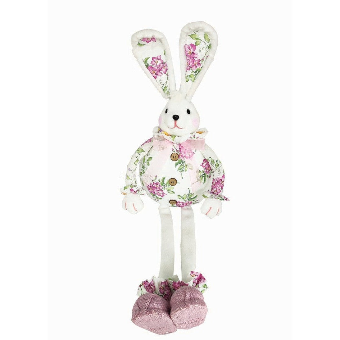 Λαγός με Λουλούδια από Φελιζόλ Λευκό 60εκ