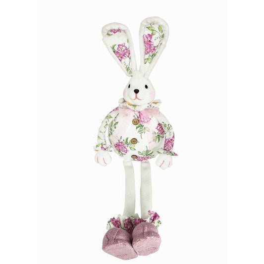 Λαγός με Λουλούδια από Φελιζόλ Λευκό 60εκ