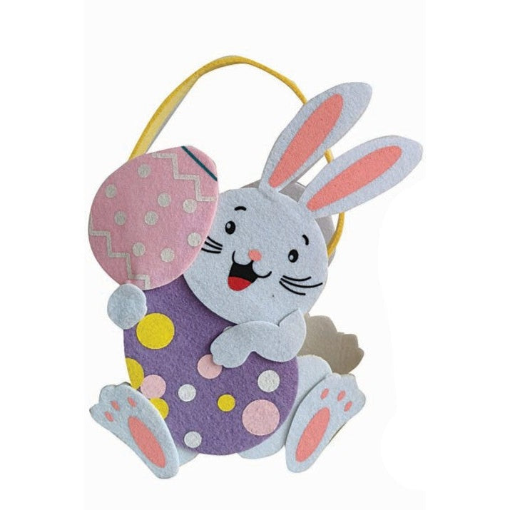 Καλάθι Τσόχινο με Κουνέλι Λευκό 20x9x23