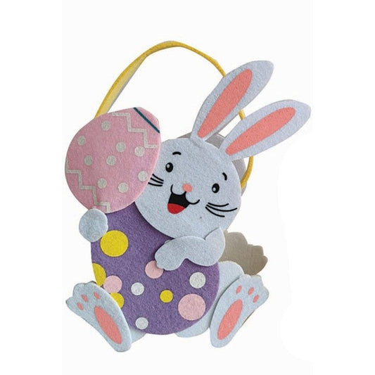 Καλάθι Τσόχινο με Κουνέλι Λευκό 20x9x23