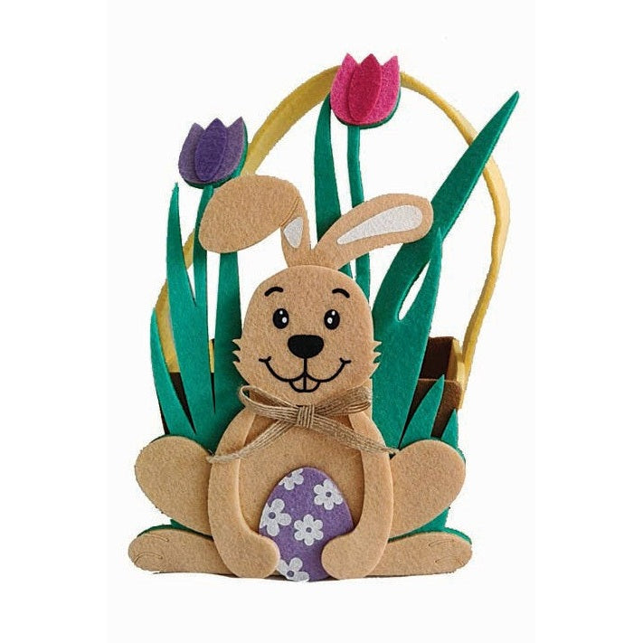 Καλάθι Τσόχινο με Κουνέλι Καφέ 15x9x24