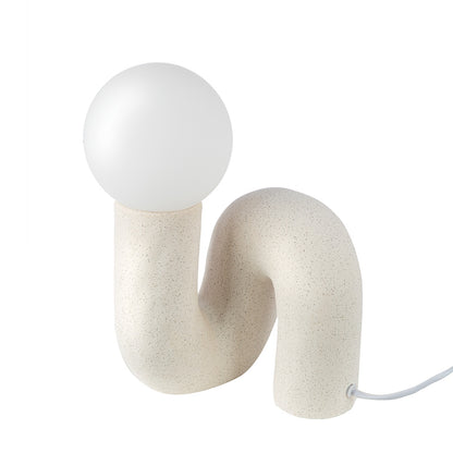 Επιτραπέζιο Φωτιστικό Organic Ceramic Beige White 18x17x30