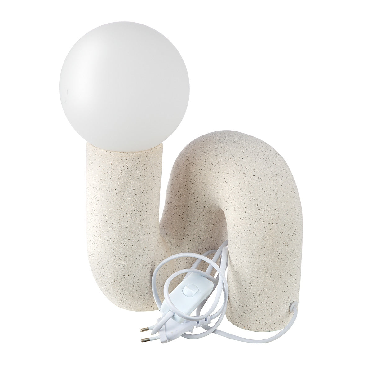 Επιτραπέζιο Φωτιστικό Organic Ceramic Beige White 18x17x30