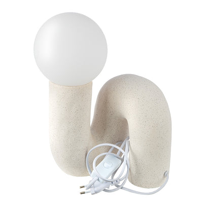 Επιτραπέζιο Φωτιστικό Organic Ceramic Beige White 18x17x30