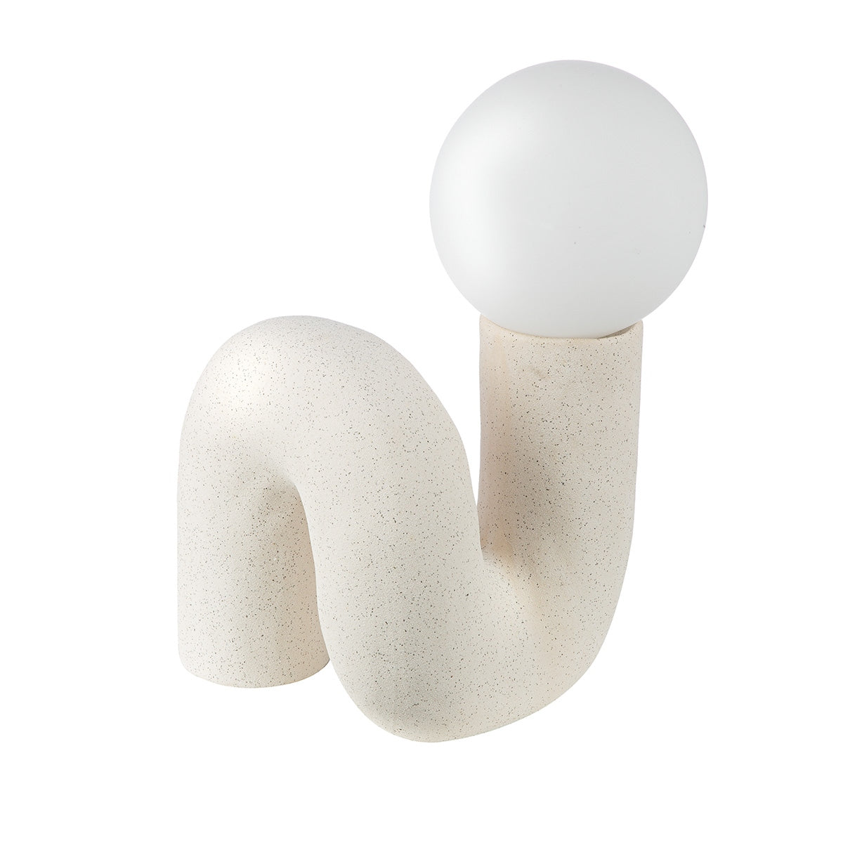 Επιτραπέζιο Φωτιστικό Organic Ceramic Beige White 18x17x30