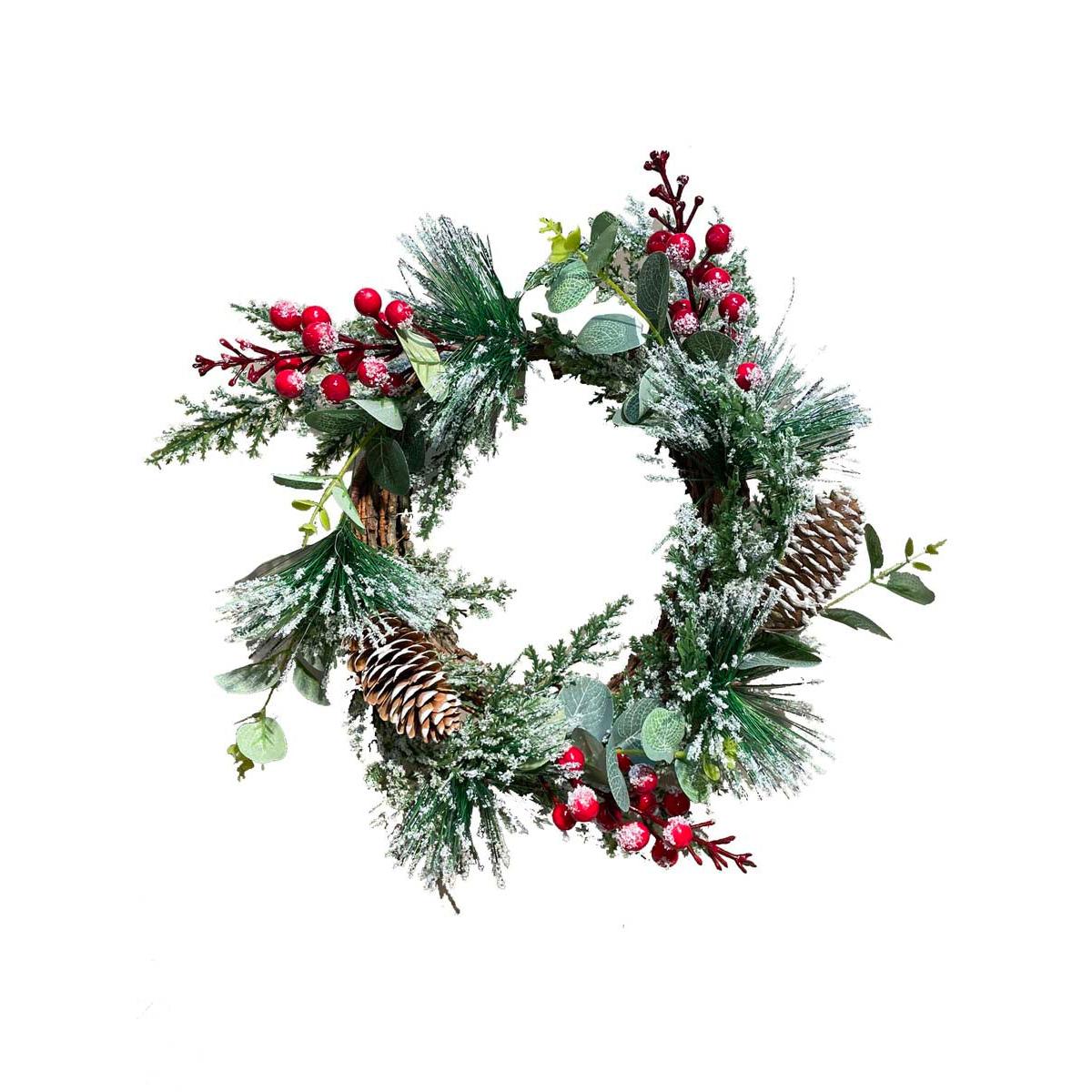 Στεφάνι με Κουνουνάρια & Berries 35εκ