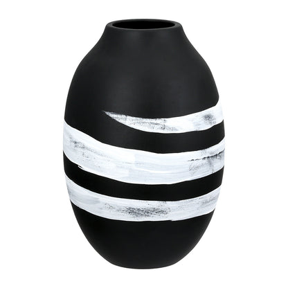 Βάζο Στρογγυλό Κεραμικό Μαύρο 14x14x21