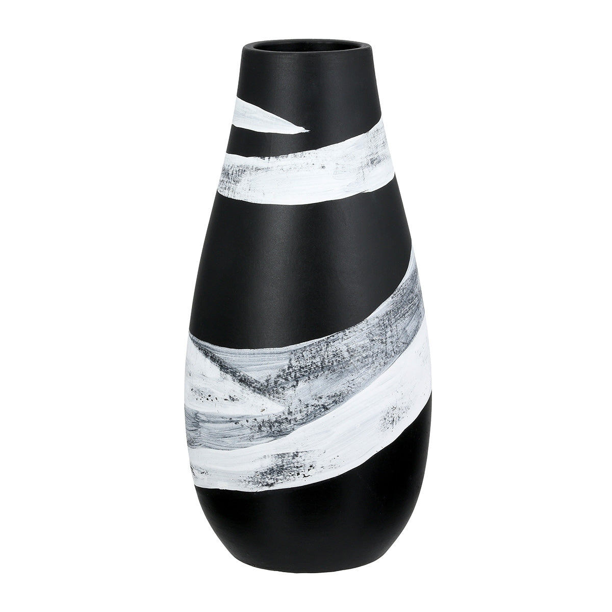 Βάζο Στρογγυλό Κεραμικό Μαύρο 14x14x29