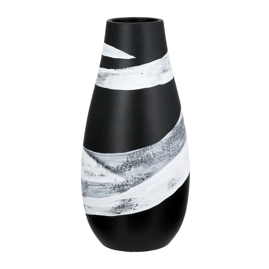 Βάζο Στρογγυλό Κεραμικό Μαύρο 14x14x29