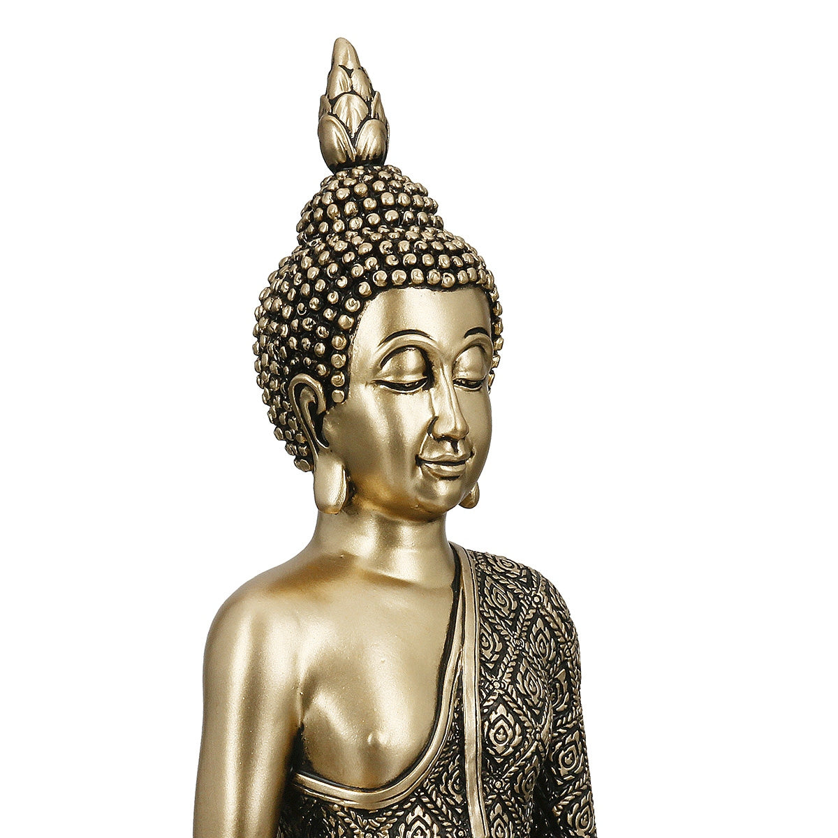 Figure Buddha Synthetic Resin Χρυσόχρωμο 12x8x22