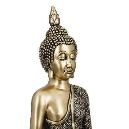 Figure Buddha Synthetic Resin Χρυσόχρωμο 12x8x22