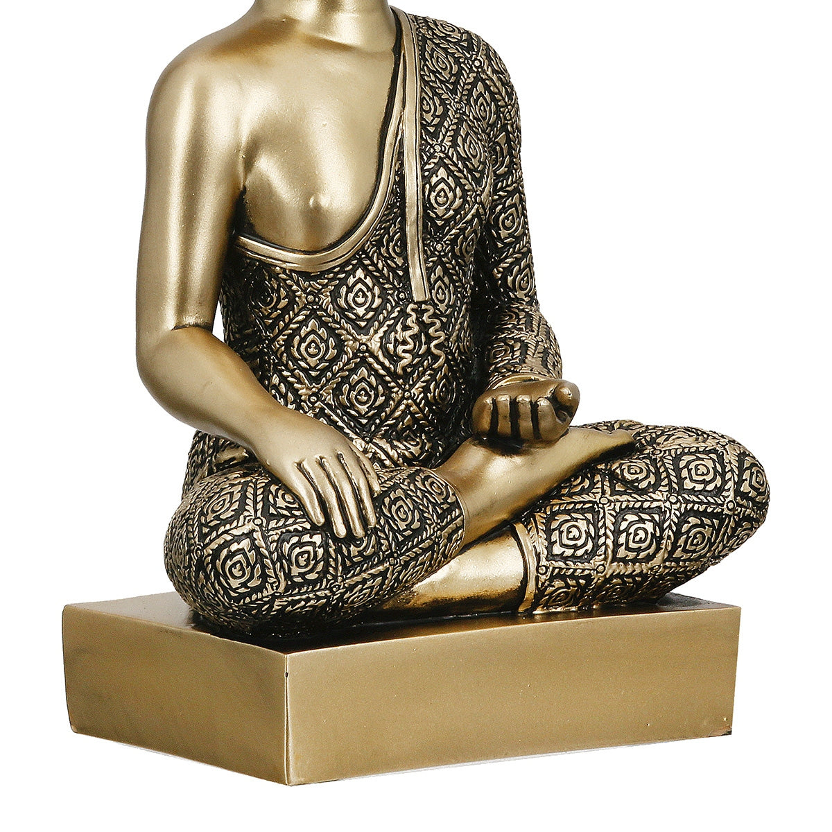Figure Buddha Synthetic Resin Χρυσόχρωμο 12x8x22