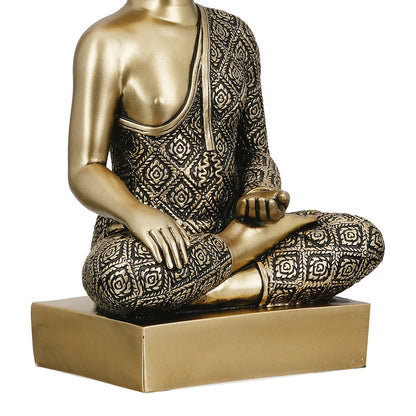 Figure Buddha Synthetic Resin Χρυσόχρωμο 12x8x22