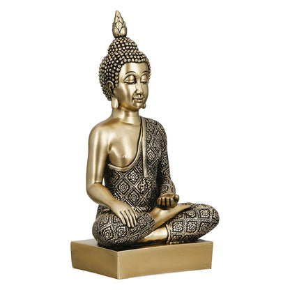 Figure Buddha Synthetic Resin Χρυσόχρωμο 12x8x22