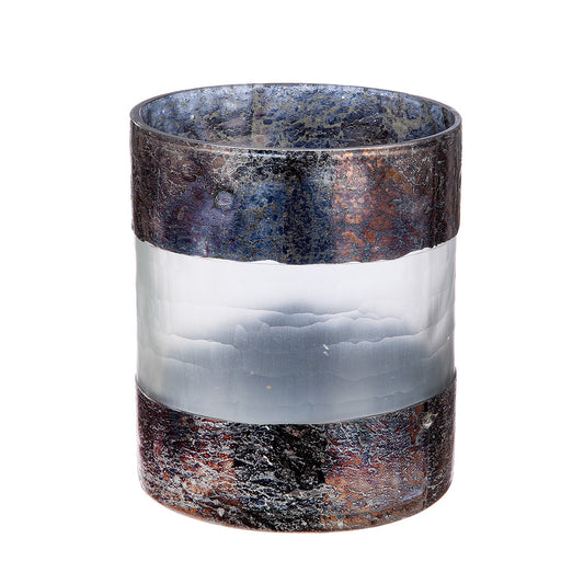 Φανάρι Καταιγίδας Cylindrical "Ramon" Γυάλινο Brown 13x13x15