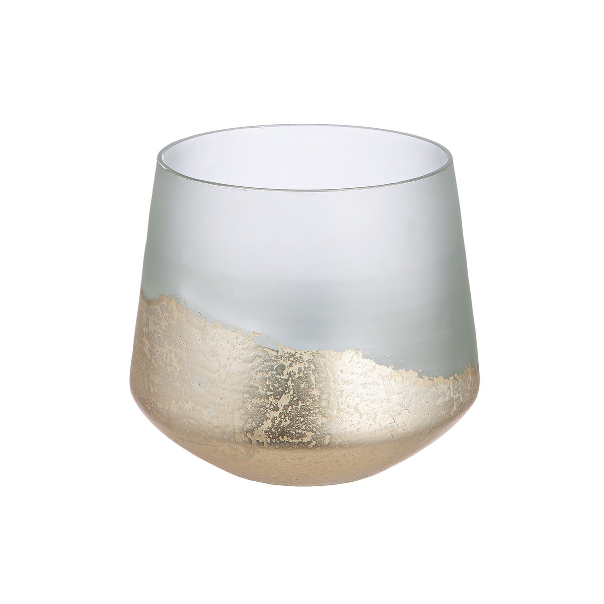 Φανάρι Καταιγίδας "Dorato" Γυάλινο Clear Χρυσό 12x12x12