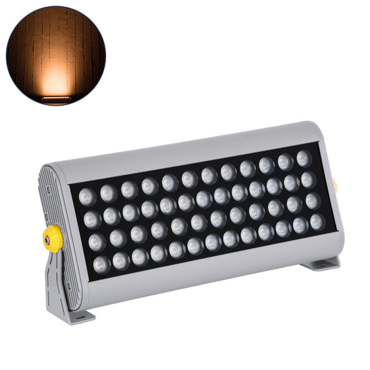 FLOOD-HENA 90446 Προβολέας Wall Washer για Φωτισμό Κτιρίων LED 48W 4080lm 30° AC 220-240V Αδιάβροχο IP67 Μ39 x Π6 x Υ17cm Αρχιτεκτονικό Πορτοκαλί 2200K - Ασημί