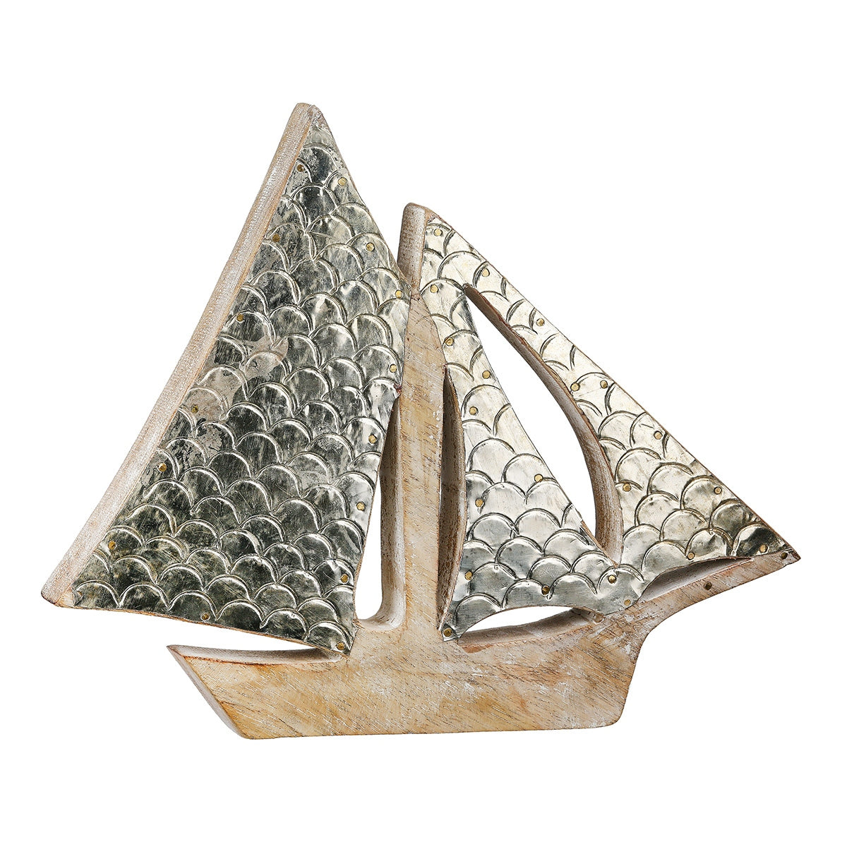 Διακοσμητικό Αντικείμενο Βάρκα Ξύλο Mango Φυσικά Χρώματα 25x3x20