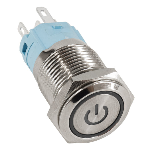 BUTTON 70780 Φωτιζόμενος Χωνευτός Διακόπτης On/Off LED DC 12V 1 x 3A 690W Max Αδιάβροχο IP65 Ψυχρό Λευκό 6000K - Μ1.8 x Π1.8 x Υ2