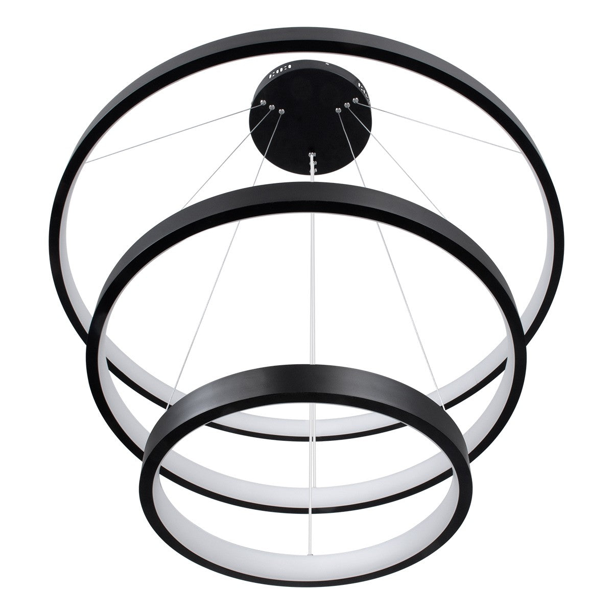 NEMESIS KLV-101-0220-V2 Κρεμαστό Φωτιστικό Οροφής LED 120W 12000lm 180° AC 220-240V IP20 Ρυθμιζόμενο Λευκό CCT με Χειριστήριο από 2700K έως 6000K Dimmable - Lumileds SMD Chip - Μαύρο Ματ - Μ80 x Π80 x Υ80
