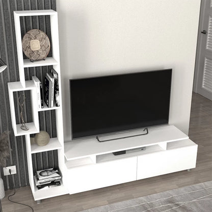 Tulip TV Unit Made of Melamine Color White 160x29.5x160