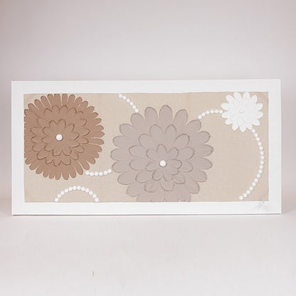 ΠΙΝΑΚΑΣ ΚΑΜΒΑΣ ΛΟΥΛΟΥΔΙΑ ΜΠΕΖ - ΛΕΥΚΟΣ - ΚΑΦΕ 120x3x60