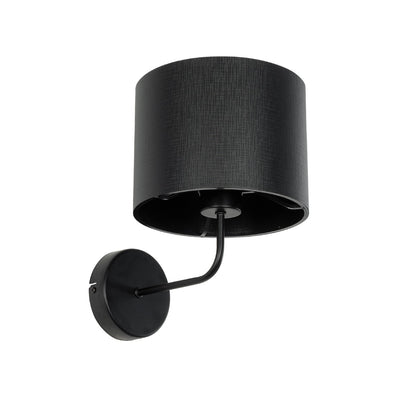 RALPH 203-0038 Vintage Επιτοίχιο Φωτιστικό Απλίκα Μονόφωτο 1 x E27 IP20 Μαύρο Μέταλλο με Μαύρο Ύφασμα - Μ22 x Π26 x Υ29cm