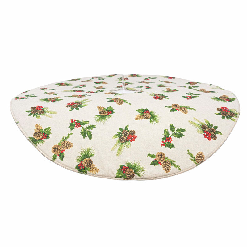 Ποδιά Δέντρου Μπεζ με Κουκουνάρες 90εκ