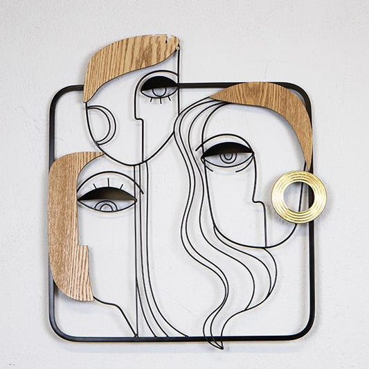 ΔΙΑΚΟΣΜΗΤΙΚΟ ΤΟΙΧΟΥ ΜΕΤΑΛΛΙΚΟ ΠΡΟΣΩΠΑ ΚΑΦΕ & ΜΑΥΡΟ 52x2x61