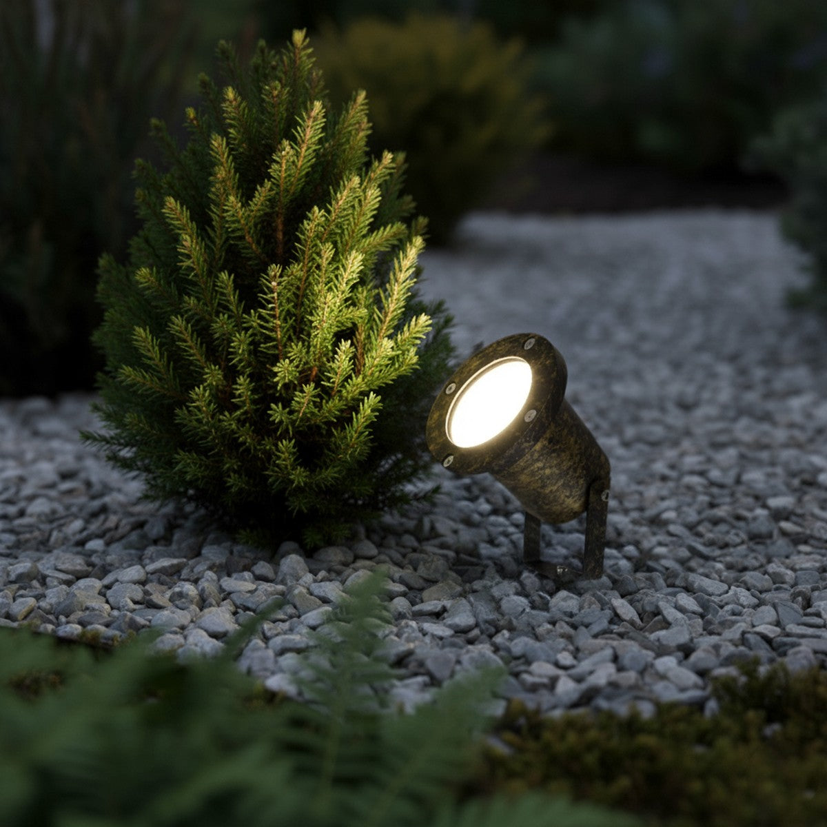 GARDELINI KLV-101-0005 Φωτιστικό Σποτ Κήπου για Φυτά & Δέντρα με Καρφωτή Βάση για Λάμπα MR16 με Ντουί GU10 AC 220-240V Αδιάβροχο IP65 - Χρυσό Εφέ Σκουριάς Ματ - Μ10 x Π10 x Υ30