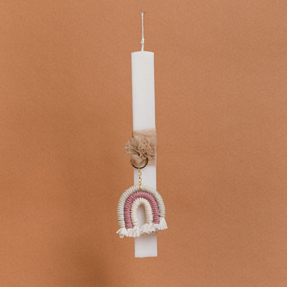 Λαμπάδα Στολισμένη Ουράνιο Τόξο Σάπιο Μήλο σε Συσκευασία Δώρου