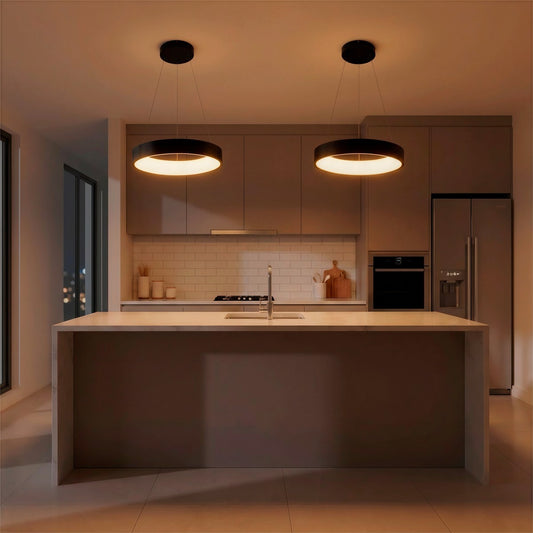 SALEM KLV-101-0285 Κρεμαστό Φωτιστικό Οροφής LED 75W 7500lm 120° AC 220-240V IP20 Ρυθμιζόμενο Λευκό CCT με Χειριστήριο από 2700K έως 6000K Dimmable - Lumileds SMD Chip - Μαύρο Ματ - Μ45 x Π45 x Υ6