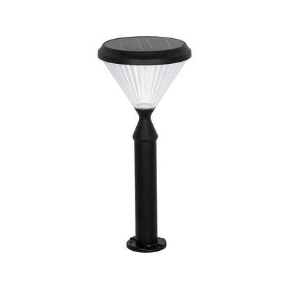 VEGGIE 90522 Φωτιστικό Κολωνάκι Κήπου LED 10W 500lm 120° με Ενσωματωμένο Φωτοβολταϊκό Panel 6V 2W & Επαναφορτιζόμενη Μπαταρία Li-ion 3.2V 6000mAh με Αισθητήρα Ημέρας-Νύχτας Αδιάβροχο IP65 Ψυχρό Λευκό 6000K - Sanan SMD Chip - Μαύρο - Μ26 x Π26 x Υ60
