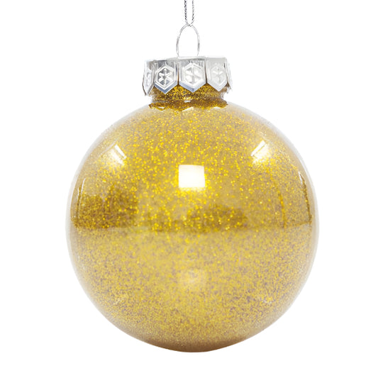 ΜΠΑΛΑ ΠΛΑΣΤΙΚΗ PET ΣΑΜΠΑΝΙ ΓΥΑΛΙΣΤΕΡΗ ΜΕ GLITTER ΣΕΤ 6 ΤΜΧ 8εκ