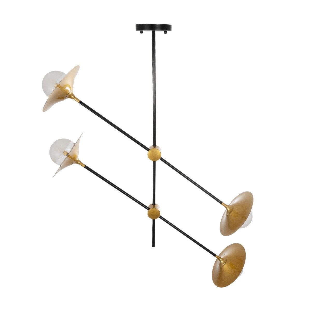 JOLIET 999-0044 Μοντέρνο Φωτιστικό Οροφής Πλέγμα Πολύφωτο 4 x G9 IP20 Μαύρο & Χρυσό Μέταλλο - Μ93 x Π20 x Υ106