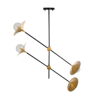 JOLIET 999-0044 Μοντέρνο Φωτιστικό Οροφής Πλέγμα Πολύφωτο 4 x G9 IP20 Μαύρο & Χρυσό Μέταλλο - Μ93 x Π20 x Υ106