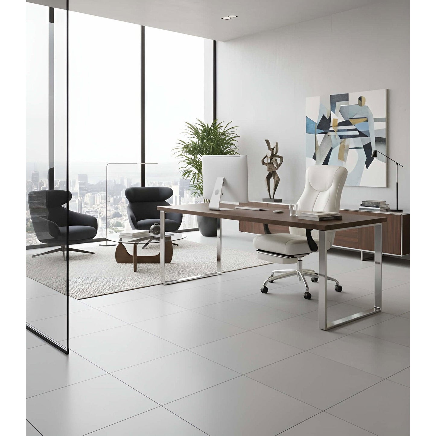 Καρέκλα Διευθυντική Castelia Λευκό 52x60x100