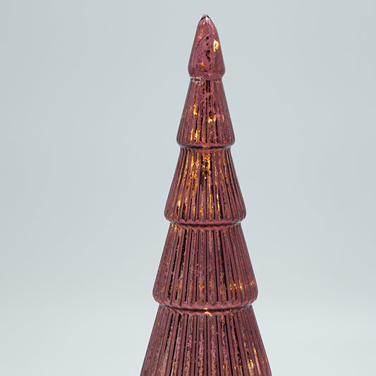 ΓΥΑΛΙΝΟ ΔΕΝΤΡΑΚΙ ΚΟΚΚΙΝΟ ΜΕΤΑΛΛΙΖΕ ΦΩΤΙΖΟΜΕΝΟ 9x9x26