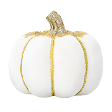 ΒΕΛΟΥΔΙΝΗ ΚΟΛΟΚΥΘΑ ΛΕΥΚΗ ΜΕ ΧΡΥΣΟ ΓΚΛΙΤΕΡ 20x20x16