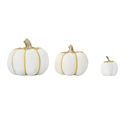 ΒΕΛΟΥΔΙΝΗ ΚΟΛΟΚΥΘΑ ΛΕΥΚΗ ΜΕ ΧΡΥΣΟ ΓΚΛΙΤΕΡ 20x20x16